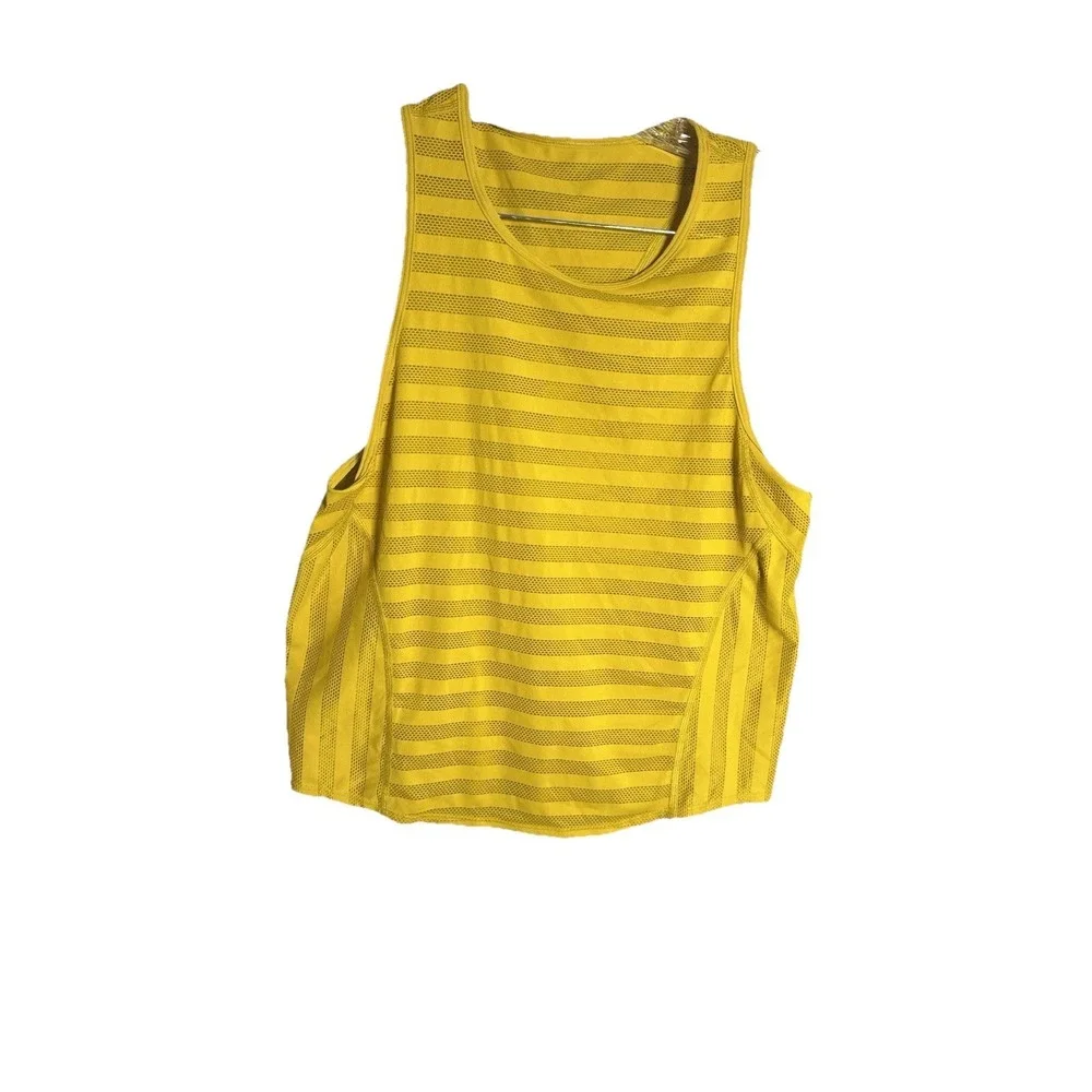 Lululemon Off and‎ Running Women's Tank Top honeycomb Yellow Mesh Color Size 8
